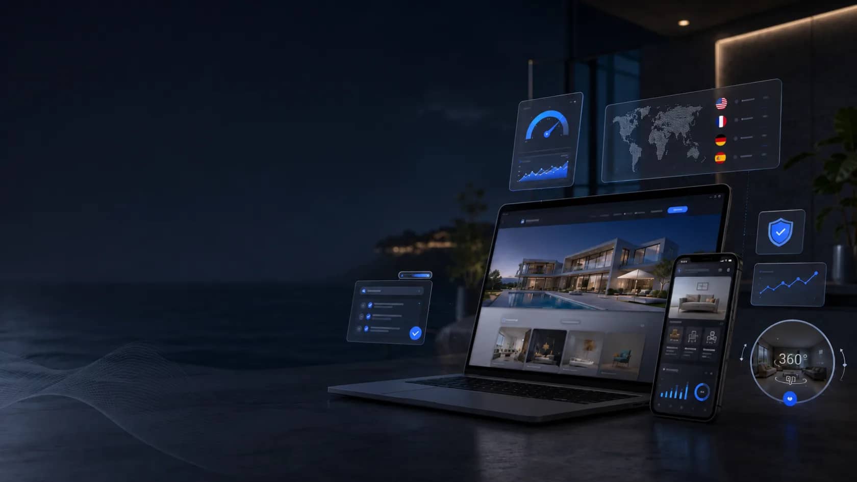 Espace professionnel capturé en visite virtuelle 360° par HD Media