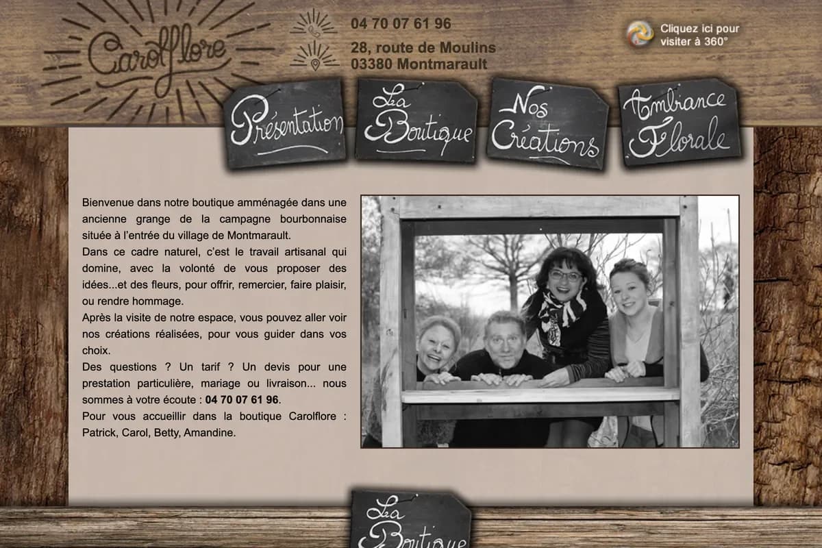 Aperçu du site web carolflore.com réalisé par HD Media