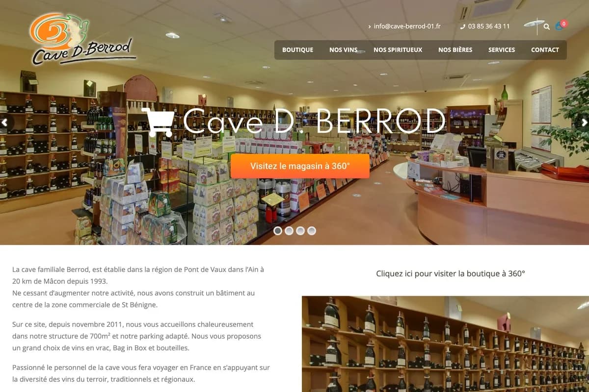 Aperçu du site web cave-berrod-01.fr réalisé par HD Media