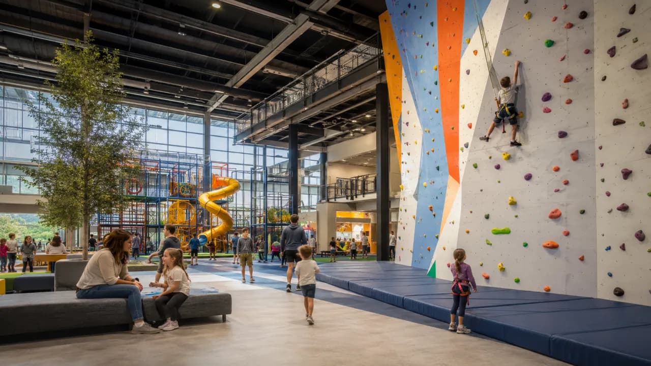 Mur d’escalade indoor pour enfants et familles