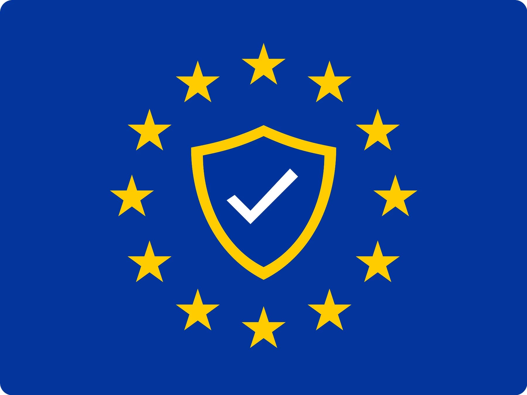 Emblème européen avec bouclier de protection des données symbolisant la conformité RGPD