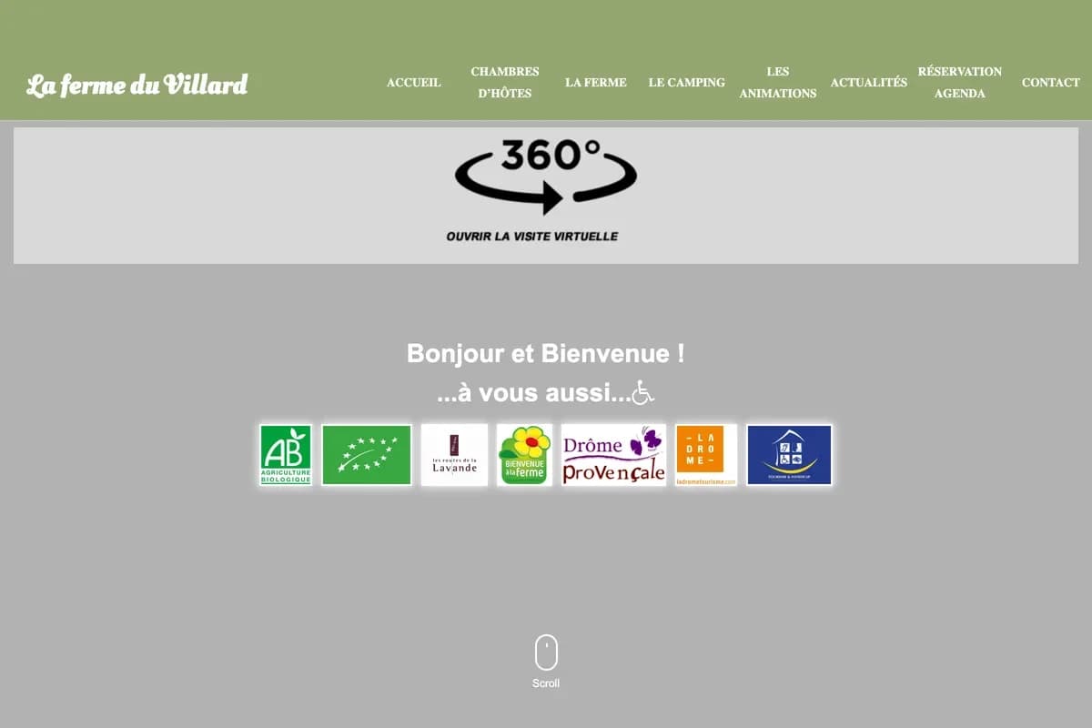 Aperçu du site web la-ferme-du-villard.com réalisé par HD Media