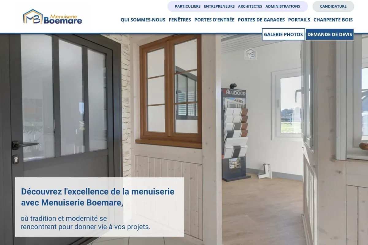 Aperçu du site web menuiserie-boemare.fr réalisé par HD Media