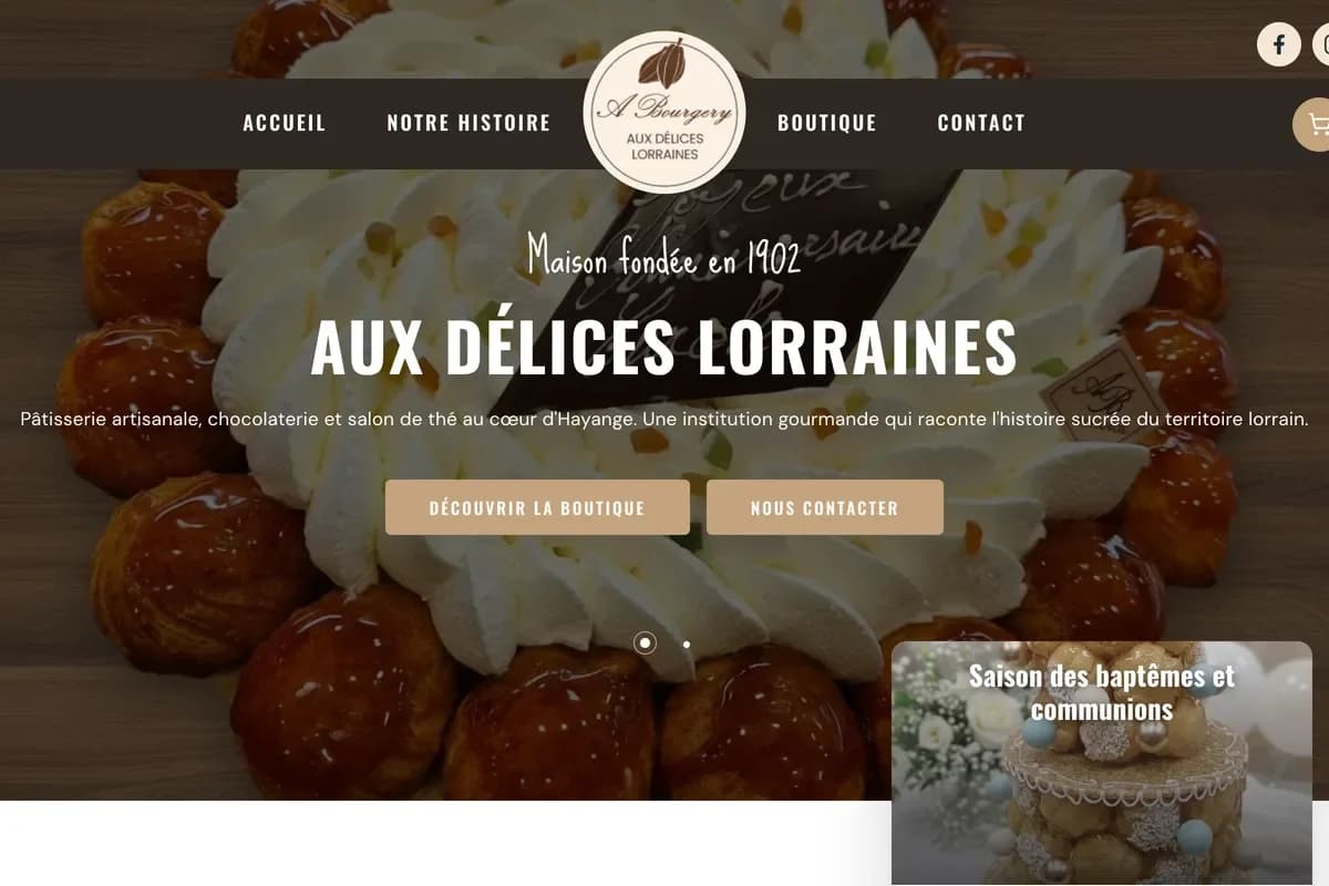 Aperçu du site web patisserie-hayange.fr réalisé par HD Media