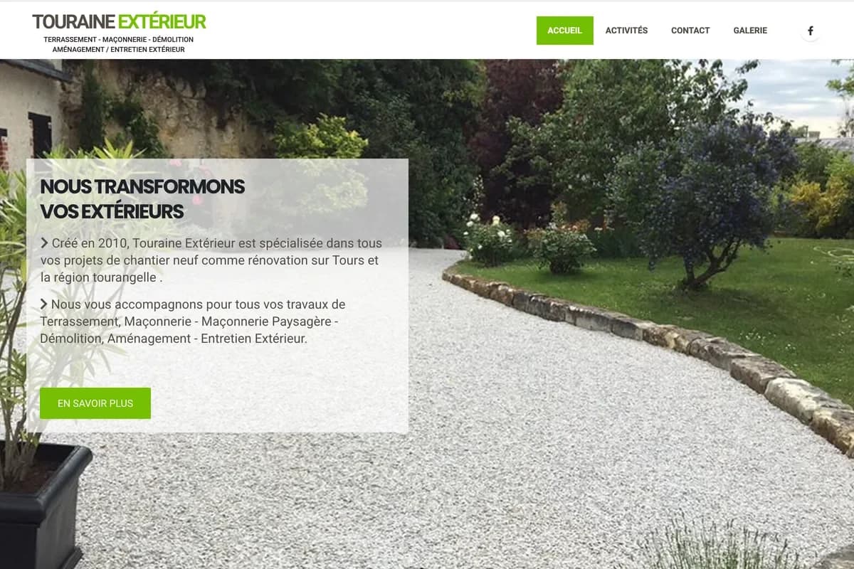 Aperçu du site web touraine-exterieur.fr réalisé par HD Media