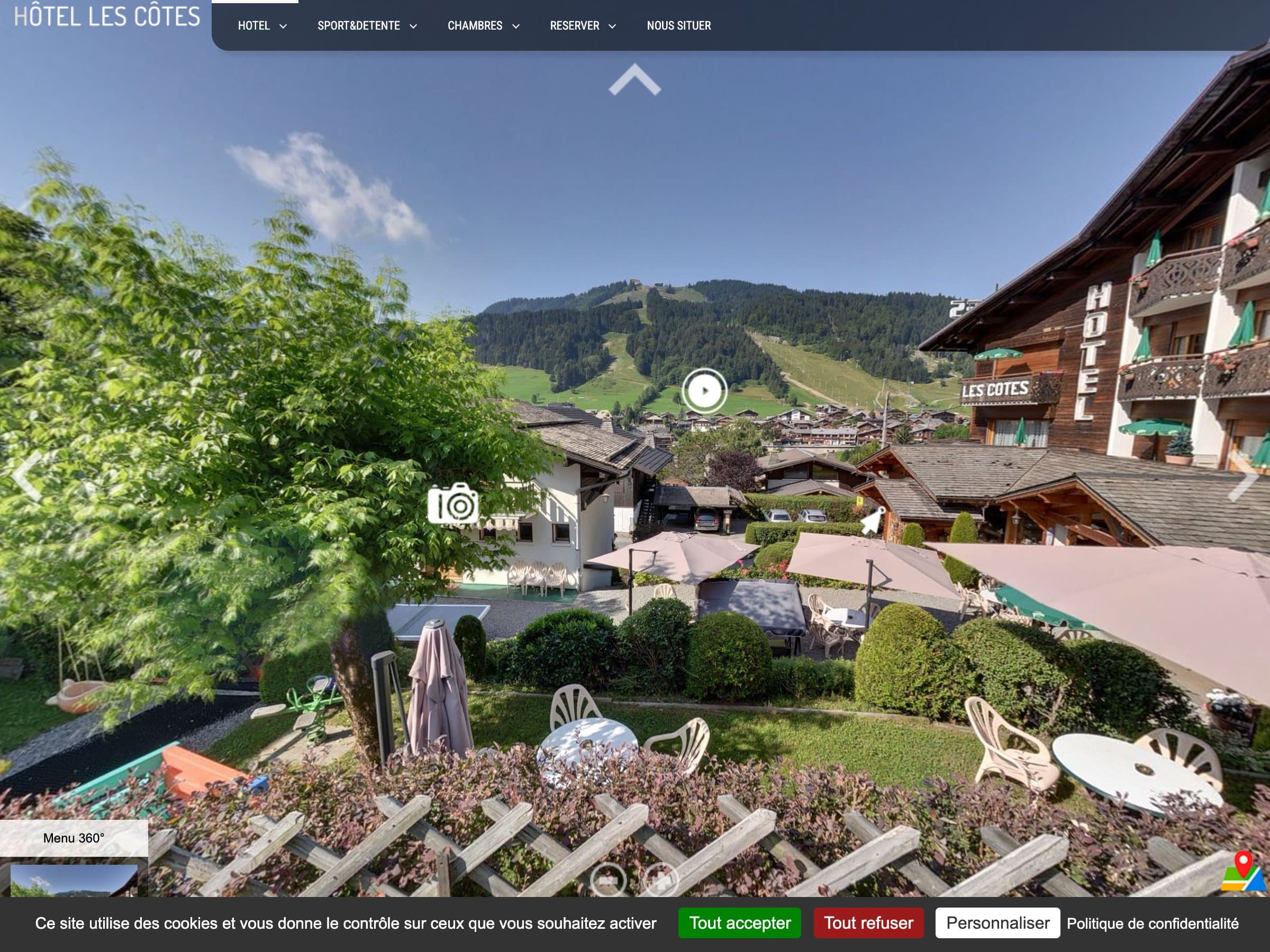 HD Media Web 360+ experience shown on a tablet